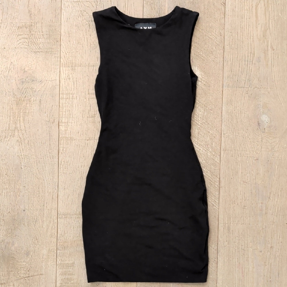 AYM Black Sleeveless Mini Bodycon Dress Size S